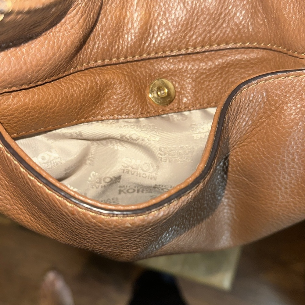Chestnut Brown Micheal Kors hobo bag‎ AI-1403 chain strap zip top - Picture 7 of 11